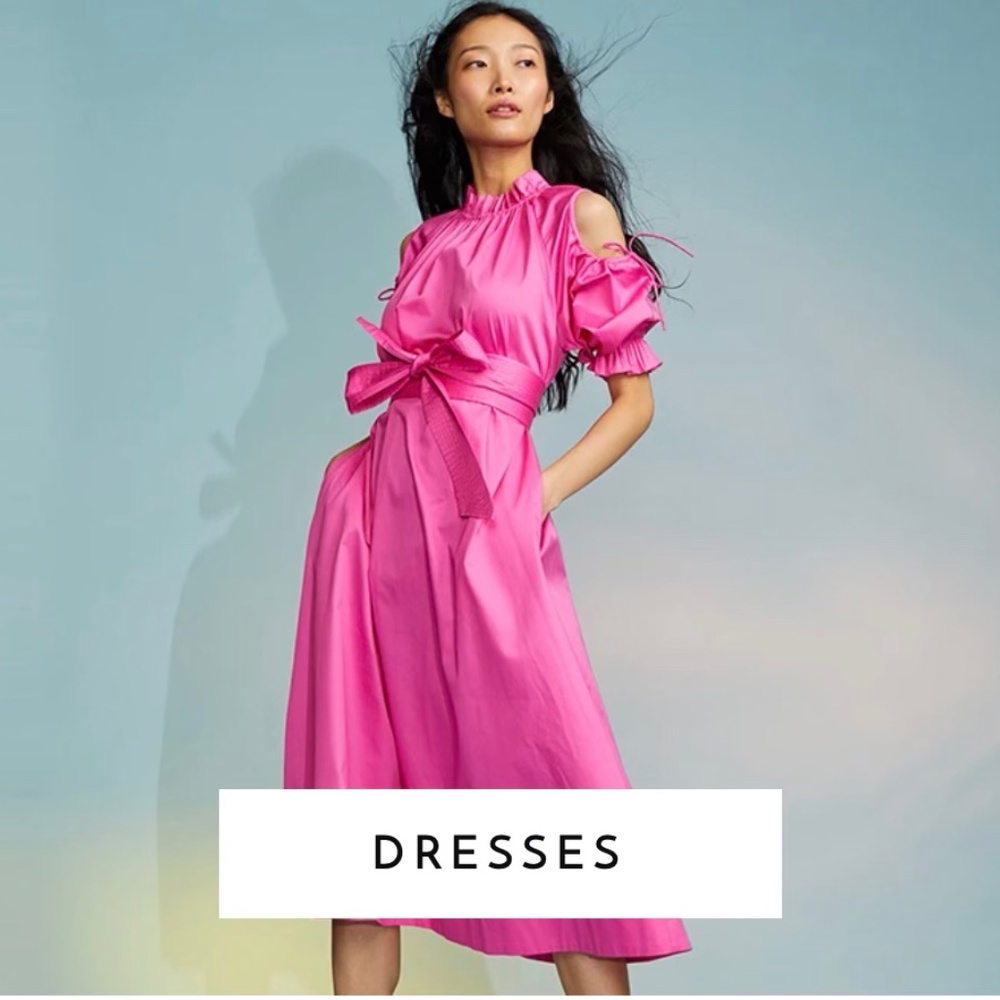 NWT Cynthia Rowley Pink Cold Shoulder Midi Dress, Size Small